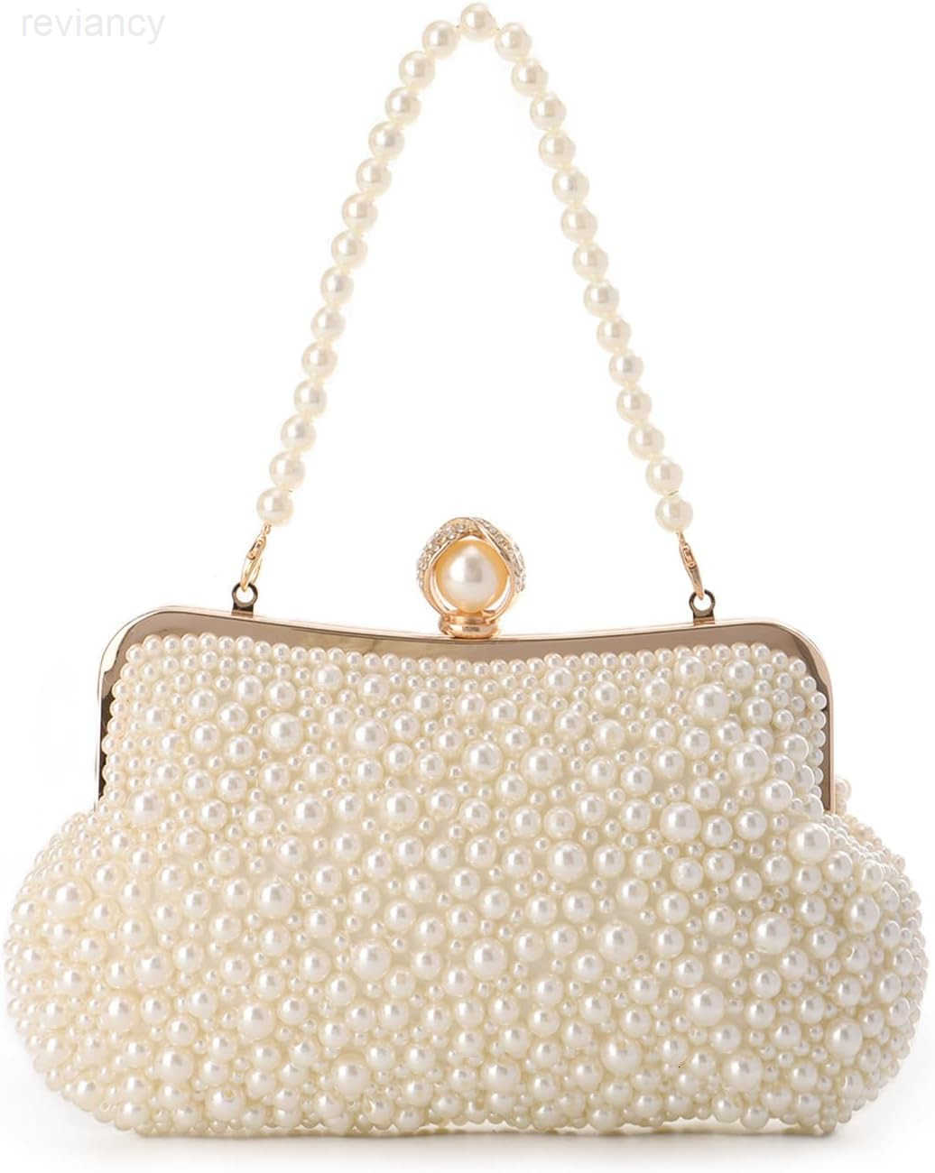 Women Pearl Evening Handbags Noble Crystal Beaded Clutch Purse for Wedding Bridal Parites PromW250908