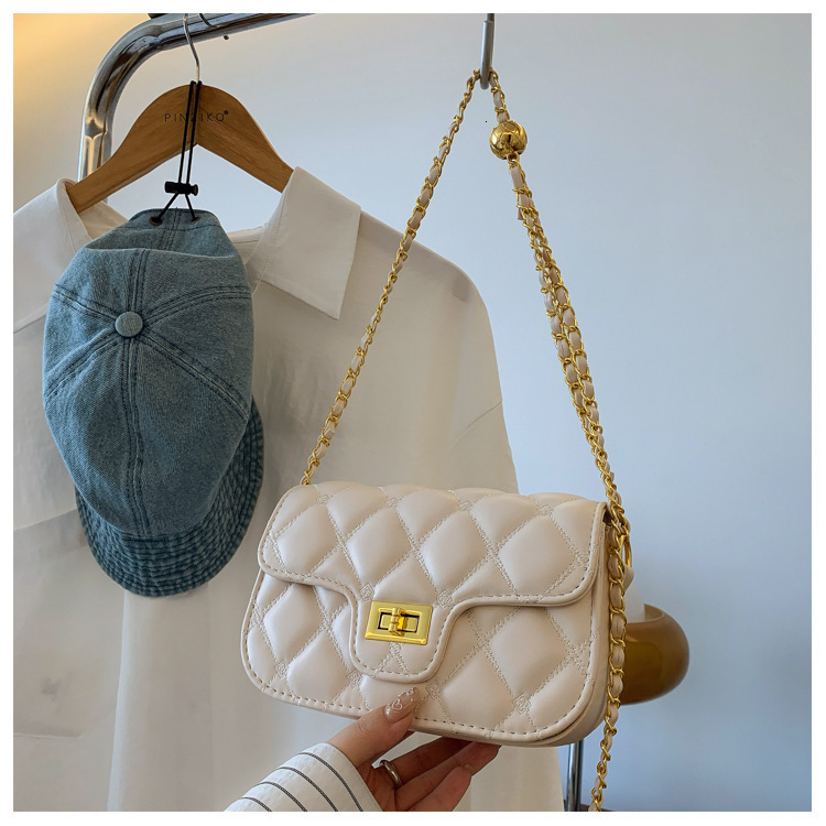 TB BHULAMTE Designer Bag Quilted Embroidery Underarm Bag For Women 2025 New Versatile Single Shoulder Crossbody Bag Luxury Bag Niche Chain Small Squar
