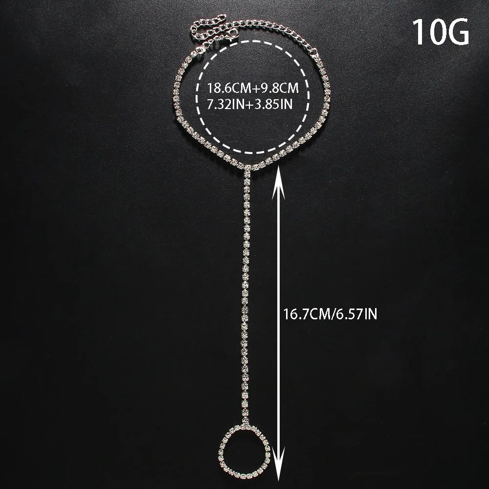 Simple Beach Rhinestone Barefoot Anklet Link to Toe Girly for Women Girls Party Crystal Fashion Foot Chain Accessories 250908