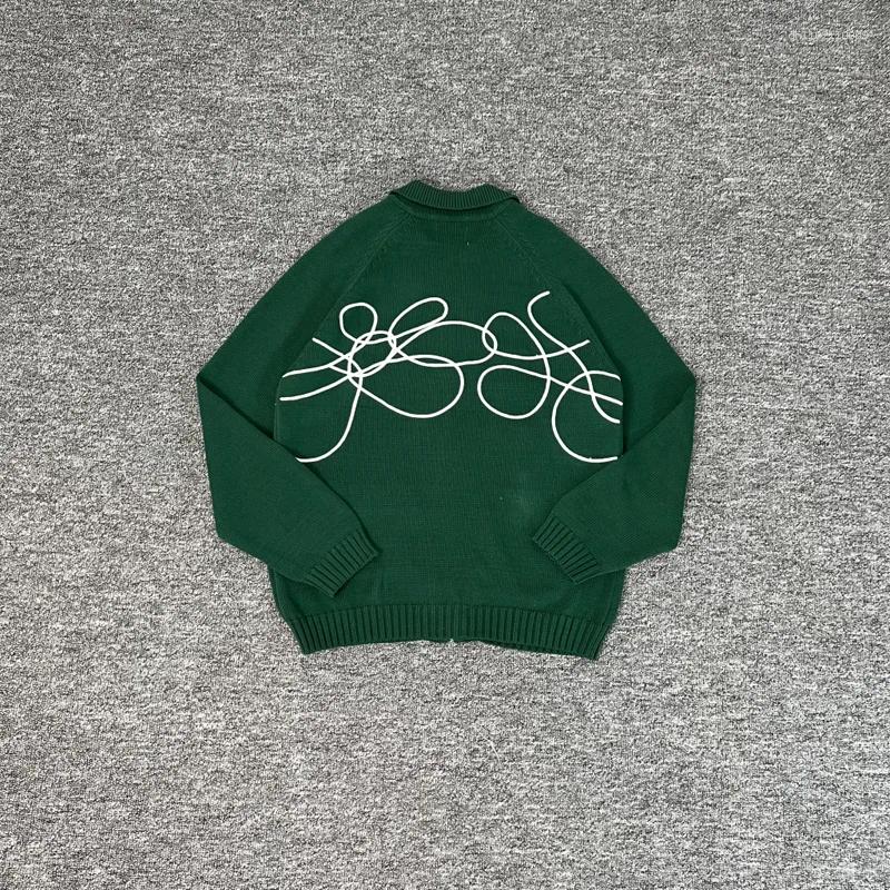 Men's Sweaters Arte Green Loose Embroidery Flower Logo KniSweater Winter Clothes Men Women Vintage High Quality 1:1 KniCasual Sweater