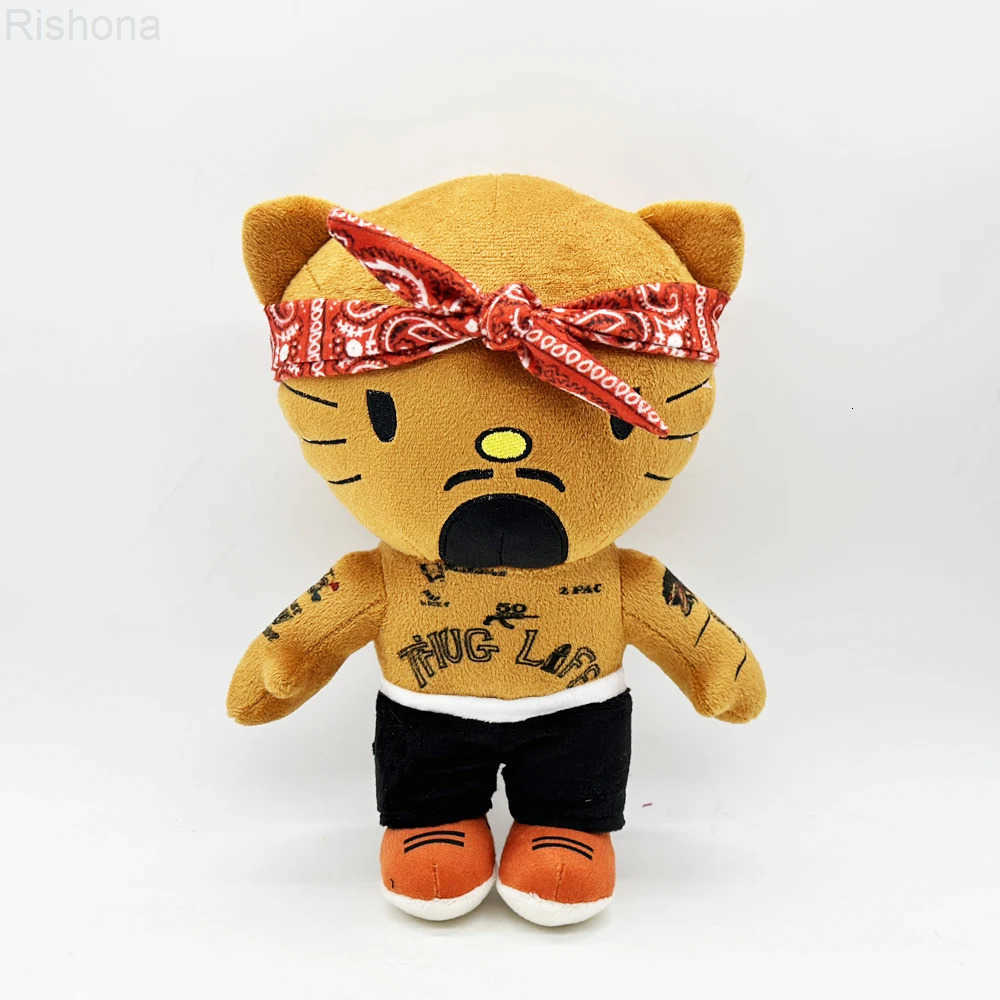 Sanrio New 25cm Hello Kitty Tupac Plush Doll Figure Stuffed Toys Cute Boys Girls Fans Collect Gifts H251108