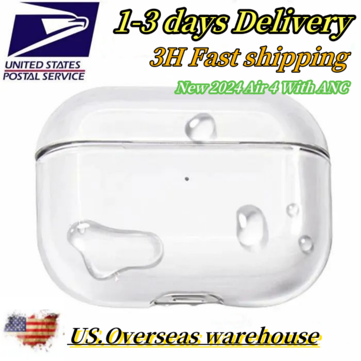 USA Stock ANC Top Quality pods Pro 2 MAX 2nd generation Air 3 4 Earphones Air 4 Bluetooth Headphone Accessories Silicone Protective Case Wireless Charging Box Case