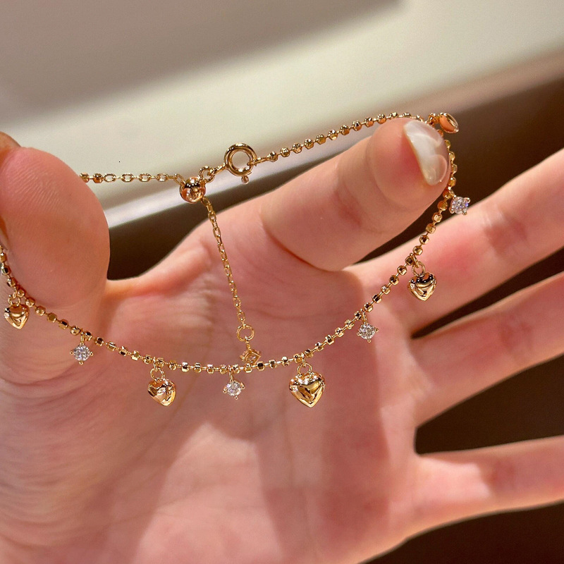 Korean Version Zircon Heart Pendant Bracelet Light High-end Sense Elegant Jewelry - view 3
