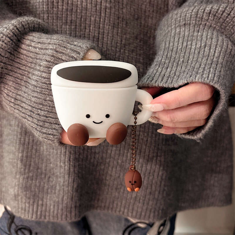 DHgargets Jellycat 3D Smiley Face Coffee Cup Compatible with 4/3 Earphone Protective Case Cover 2 Pro Third Generation Creative - view 3