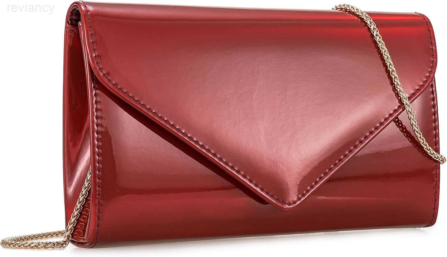 Womens Mirrored Metallic Faux Leather Evening Bag Glimmering Clutch Purse for PromCocktailWeddingPartyW250907