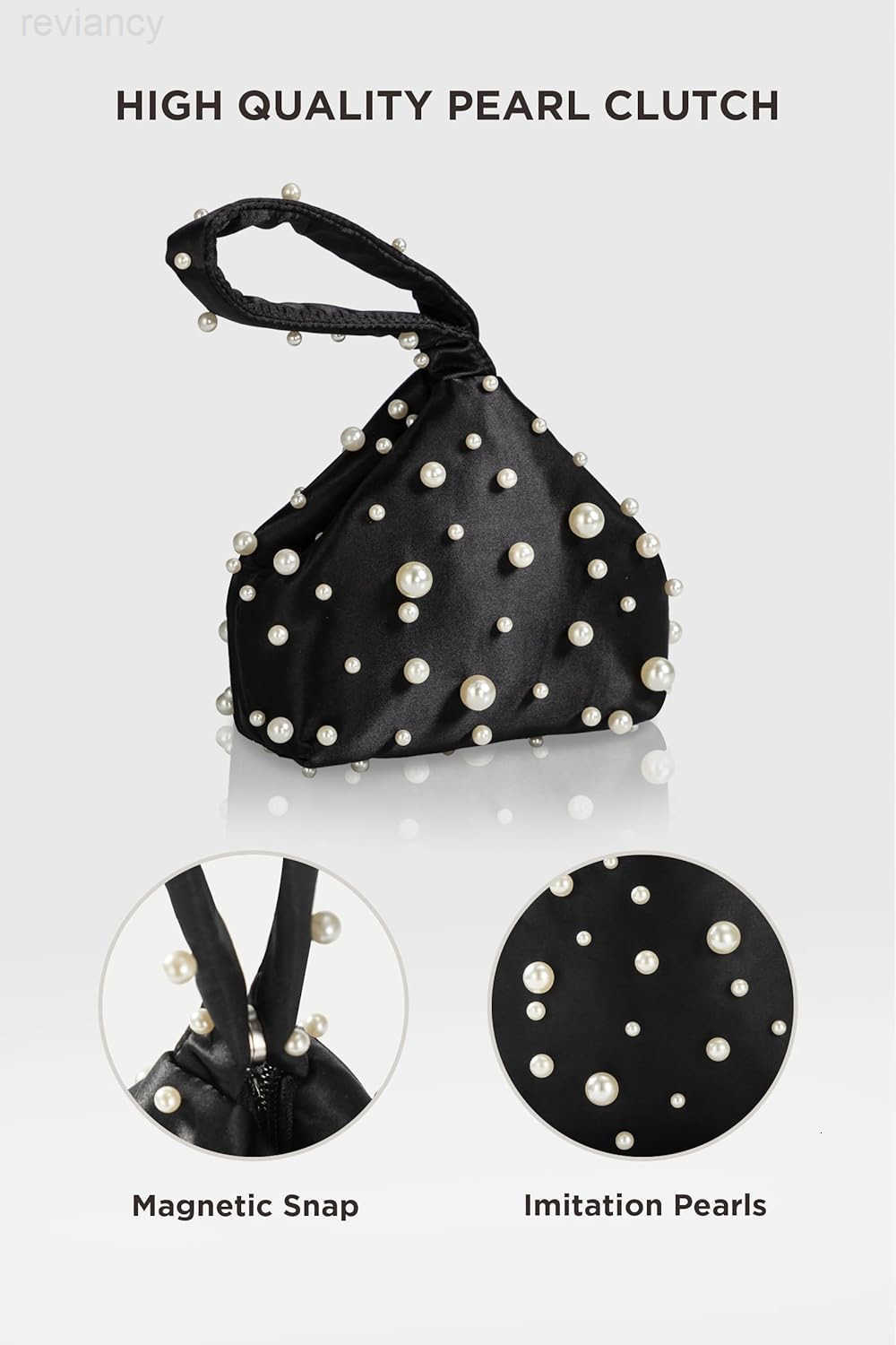 Clutch Purses for Women Satin Evening Bag Triangle Purse Pearl Handbag for Wedding Prom PartyW250908