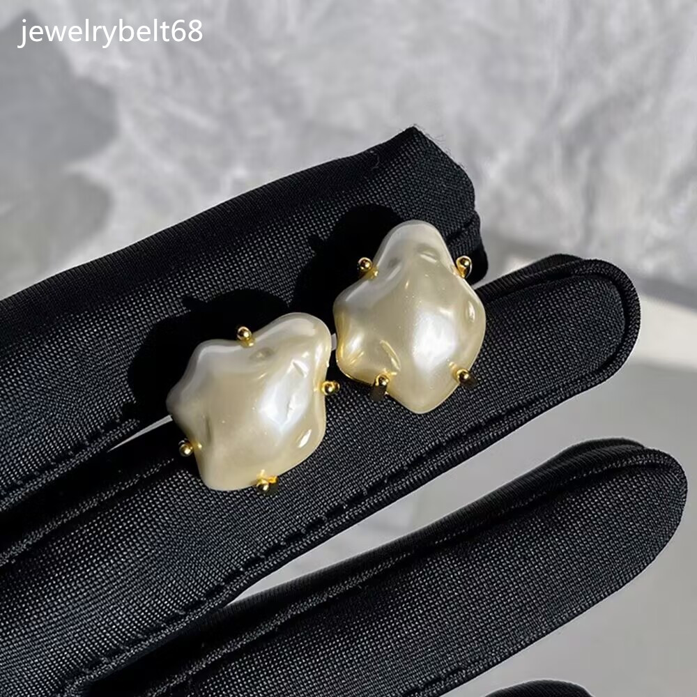 Pearl earrings designer earrings Irregular Baroque Pearl Earrings Women's light luxury niche design earrings retro temperament earrings