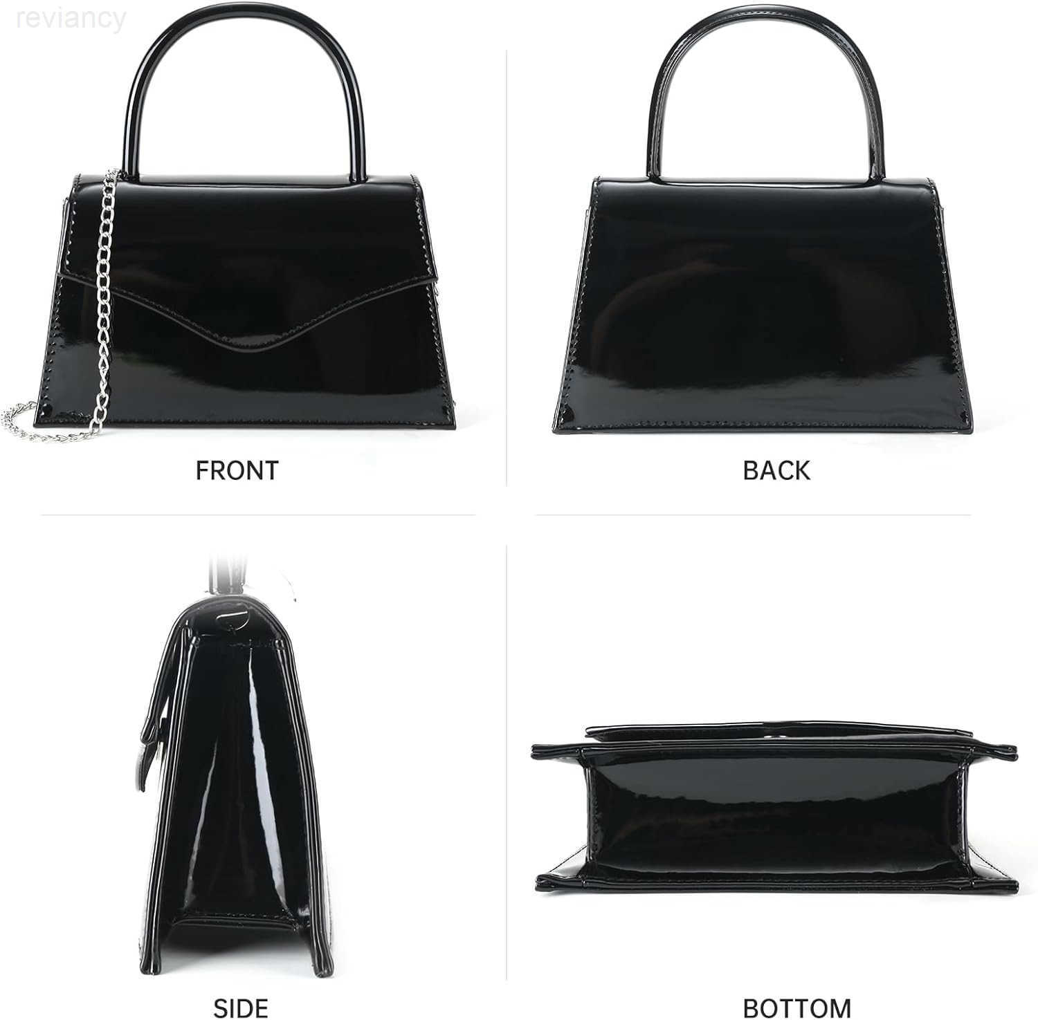 Womens Evening Bag Bridal Party Clutch Purses Cocktail Prom Handbags with Patent LeatherW250908