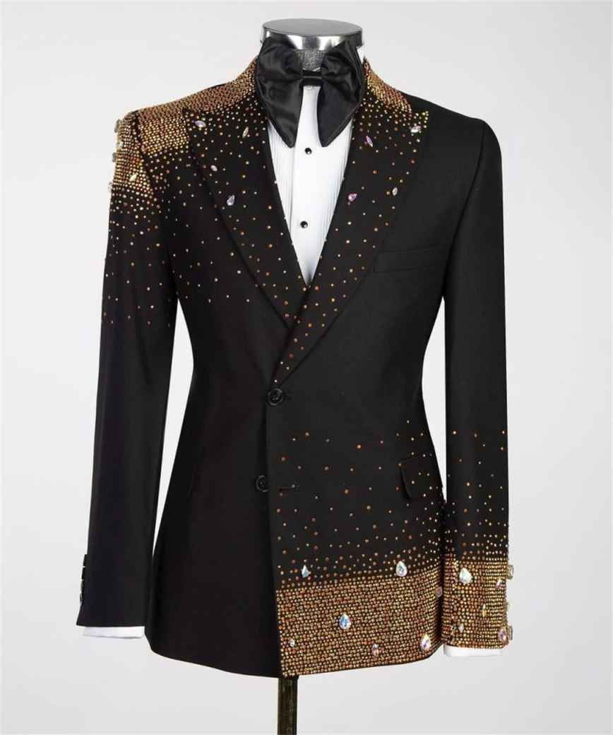 Fashion Wedding Men Suit Party Suits Slim Fit 2-Pcs Coat Pants Tailor-Made Beads Groom Groomsman Formal Occasions Customized M254235