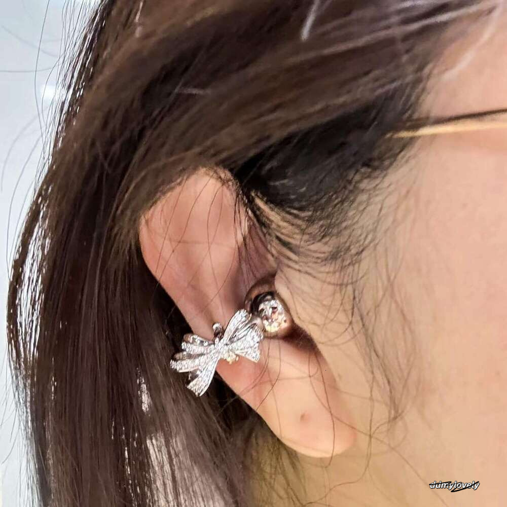 Bow Rhinestone For Clip On Earbuds Open Ear Elegant Zirconia Decorative Earphone Accessories, Removable Exquisite DIY Decoration Ddmylovely