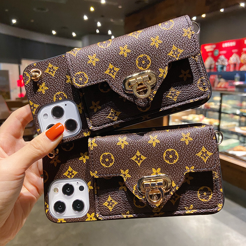 Apple 16 Pro Max Phone Case Compatible with iPhone 15 Small Pattern 14 Plus Lock Buckle 13 Coin Purse Strap ddmythur