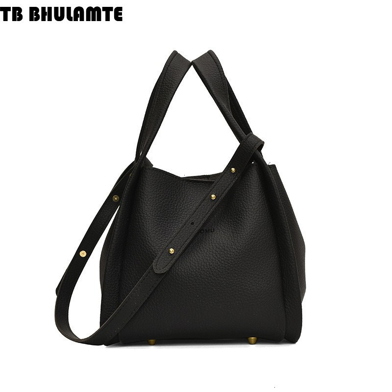 TB BHULAMTE Designer Bag Large Lychee Pattern Bucket Bag 2025 Luxury Bag Women's Bag Stylish Niche Handbag Basket Bag Mother-daughter Two-piece S