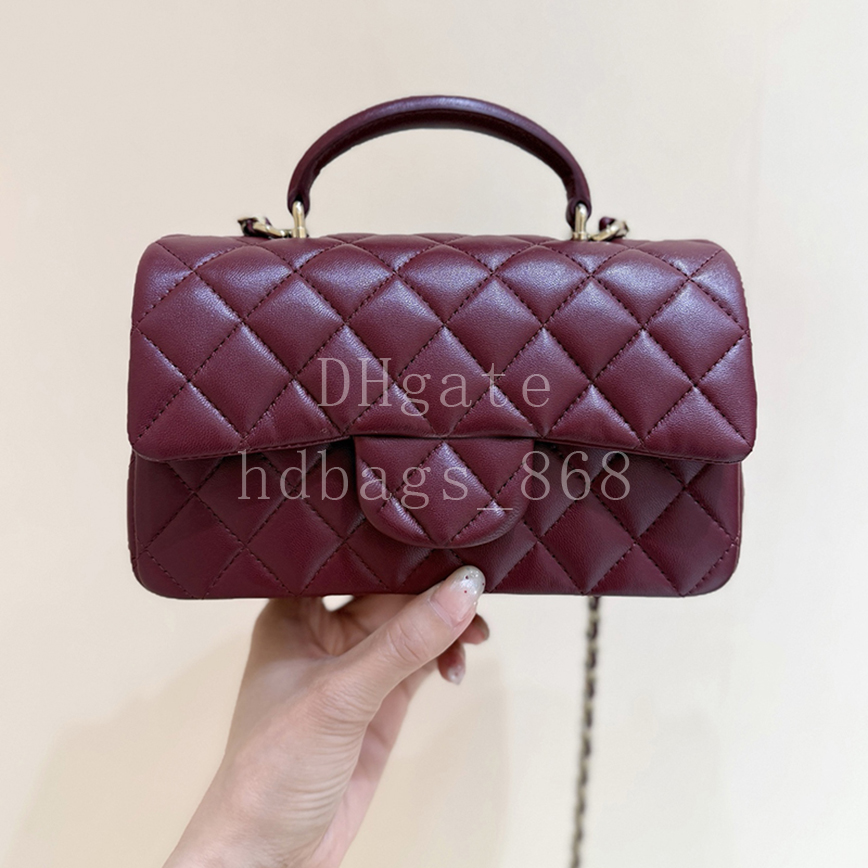 Mirror quality Designer Mini Classic Handbag With Top Handle Luxury Lambskin Shoulder Bags Flap Bags Crossbody bag 20cm With Box 24C06G