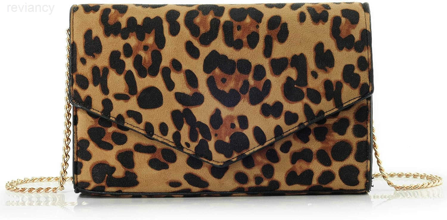 Leopard Print Envelope Evening Clutch Women Chain Shoulder BagW250908
