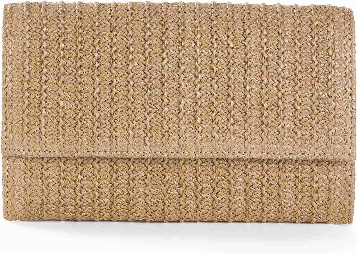 Clutch Purse Shoulder Crossbody Bag Envelope Purse Raffia Handbag for Summer Beach Travel TrendyW250908