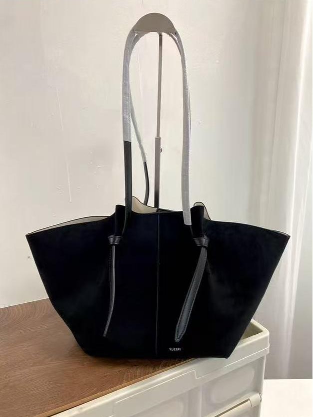 YUZEFI Women's One-Shoulder Bag Suede Frosted Large-Capacity Tote Bag