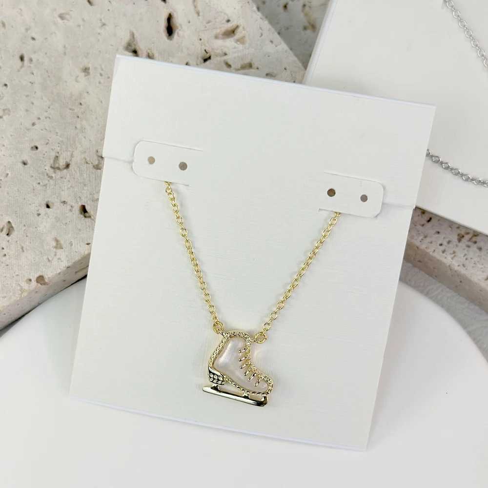 VKVVA Fashion Jewelry Sport Series Ice Skate Goldplate Short Pendant Necklace for Women Unique Birthday Gift W25908