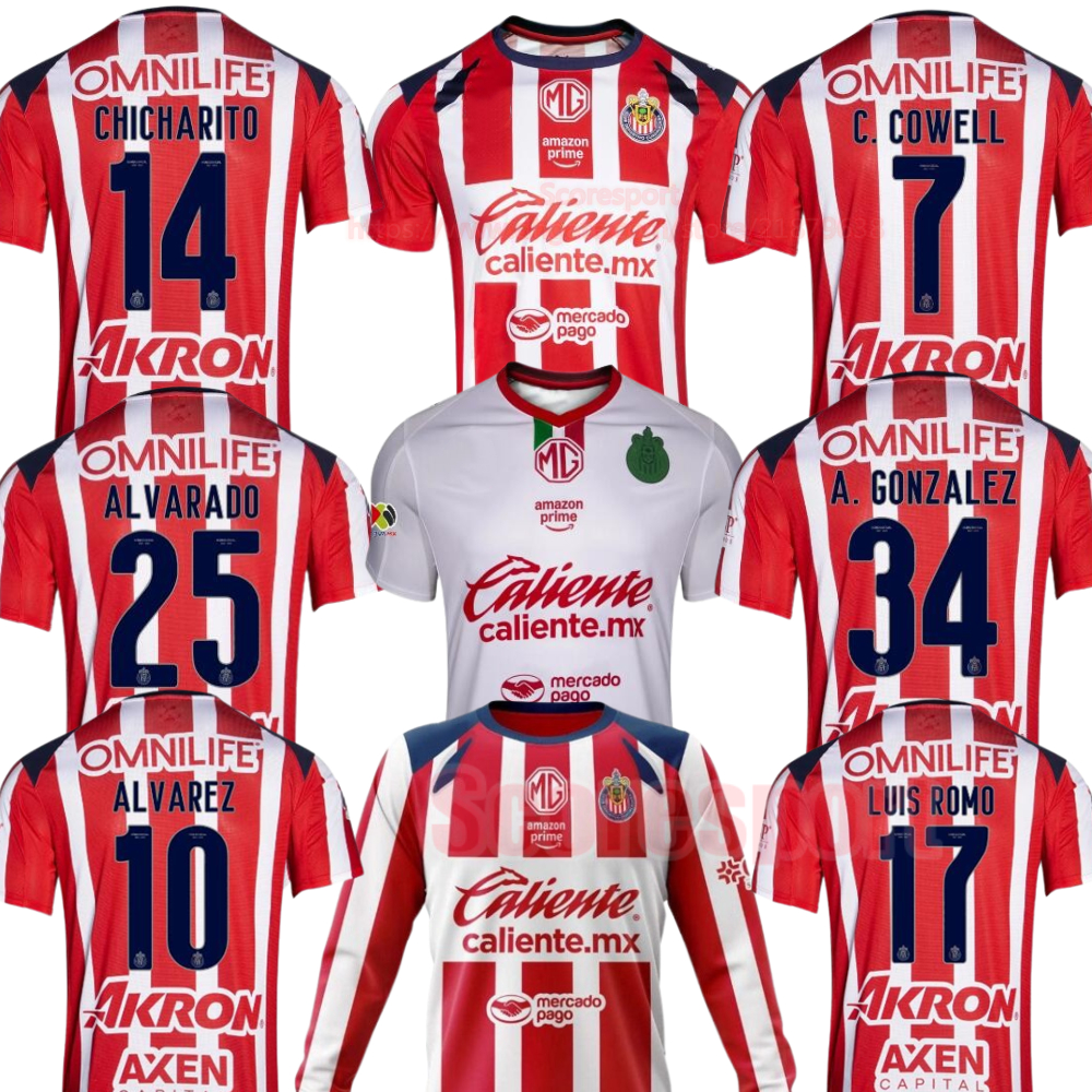 CHICHARITO Chivas De Guadalajara Soccer Jerseys 23 24 25 26 C. COWELL ALVARADO A. GONZALEZ football Shirt Home Away ALVAREZ men 3XL 4XL 5XL kit Long sleeve