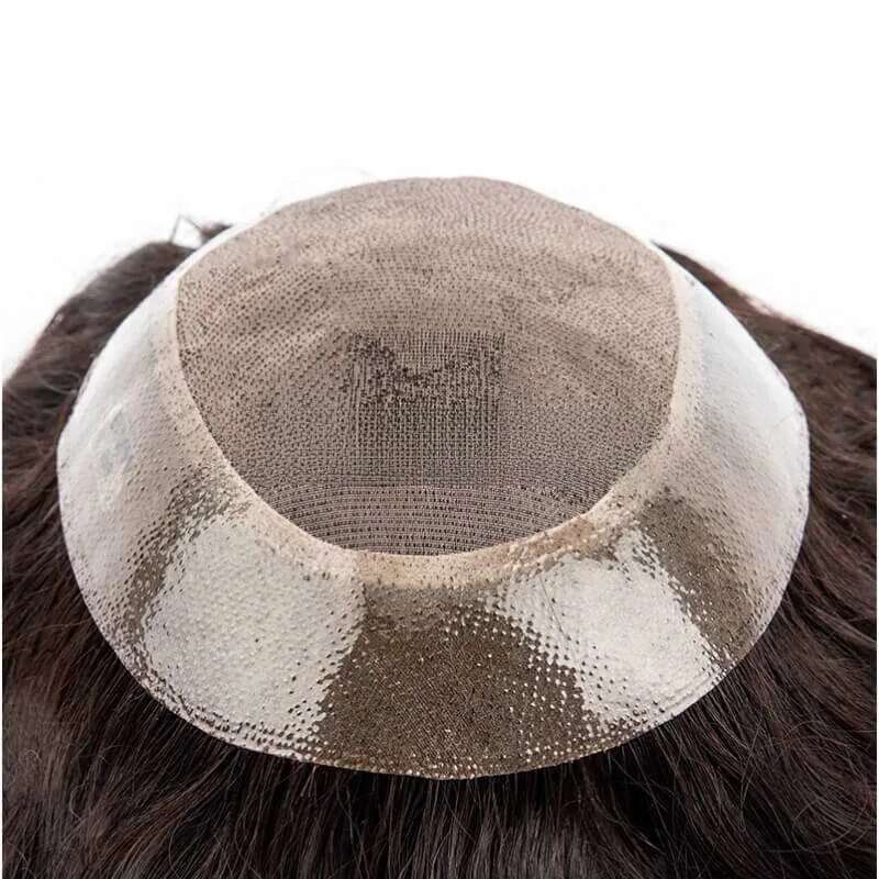 Synthetic Prosthesis Toupee Mono Soft Pu Durable Men Wigs 6 Replacement Exhuast Systemes Unit 100 Human Hair Male Wig