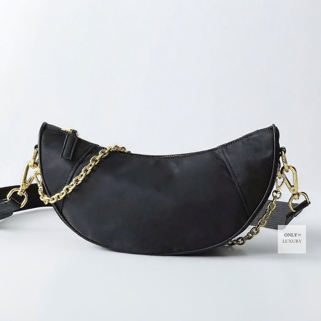 Luxury designer nylon half moon shoulder bag chest bags crossbody men women soft cell phone cards wallet waist handbag purse hobo purse 7A high quality