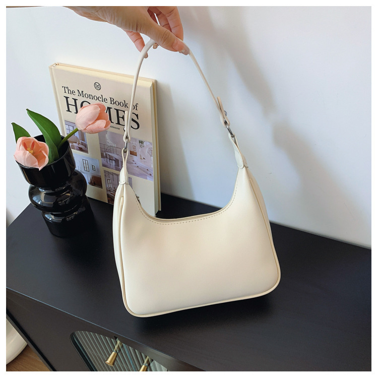 Free Shipping 2025 New Women's Crescent Moon Bag Solid Color Minimalist Shoulder Bag Underarm Purse Versatile Top Handle Crossbody Bag