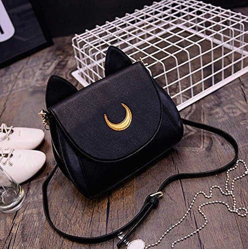 Womens Moon Purses Crossbody Bags Pu Leather Gothic Purse Cat Handbags Girls Black Shoulder BagsW250908