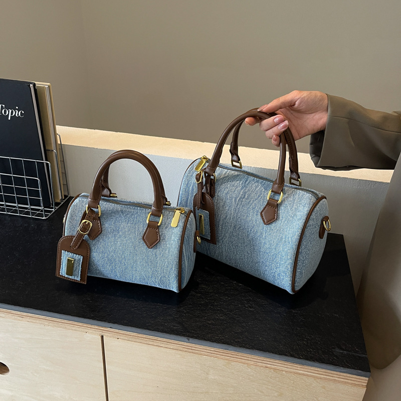 2025 New Denim Pillow for Women Retro Vintage Style Multiway Shoulder Bag Casual Crossbody Tote Commuter Handbag