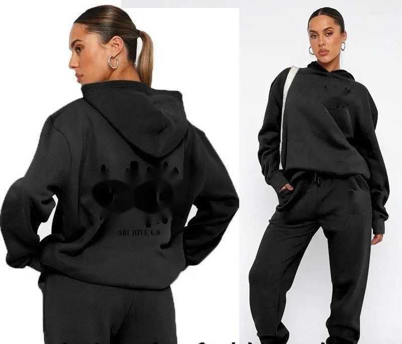 Women's Hoodies Sweatshirts Autumn and Winter Plus Velvet Fashion Hoodie Standard Hip Hop Skateboarding Sports Set Casual High Quality Cotton Set