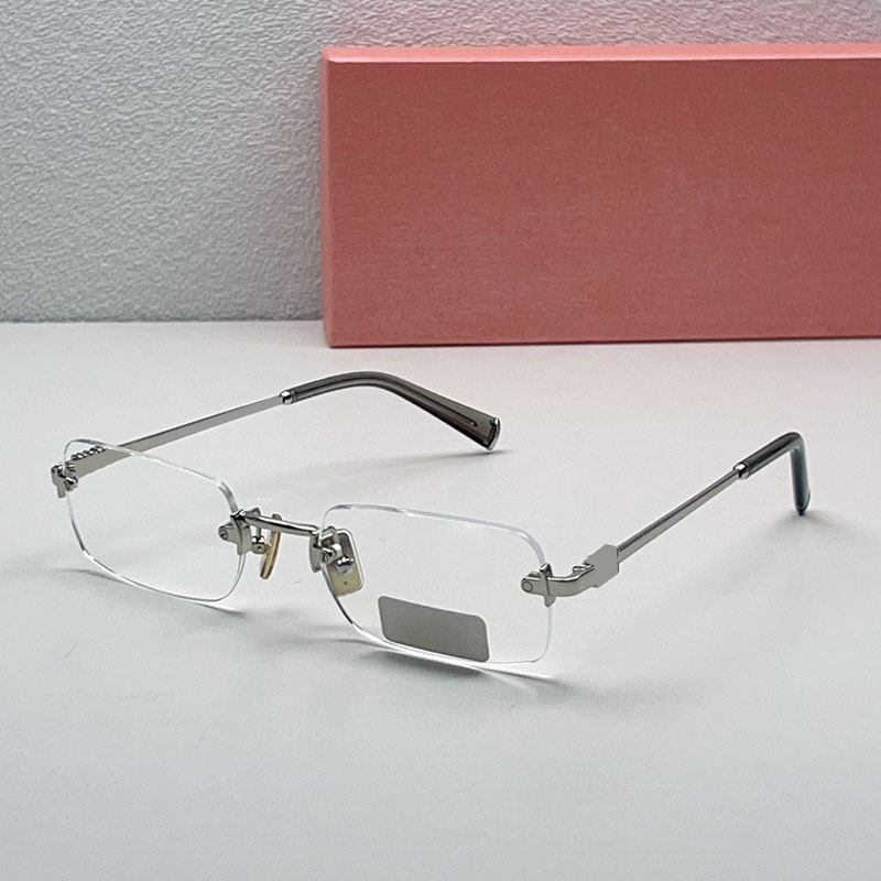 womens fashionable frameless sunglasses classic square light colored lenses sunshade glasses high quality with packaging box B50S