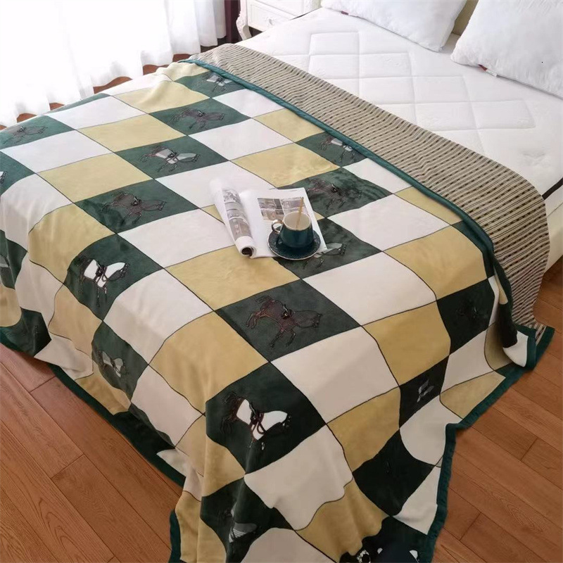 New AB Version Cloud Mink Velvet Composite Quilt Thickened Double Layer Coral Throw Air Conditioning Fleece Bed Sheet Blanket