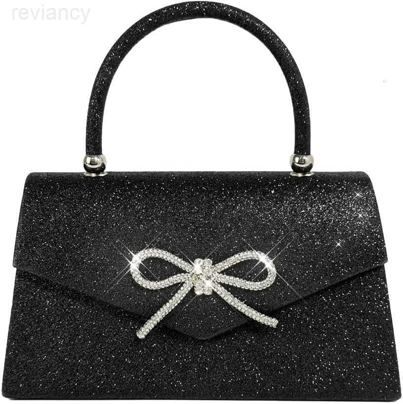 Womens Evening Bag Sparkly Bow Clutch Purse Wedding Party Purses Glitter Rhinestone Cocktail Prom HandbagsW250908