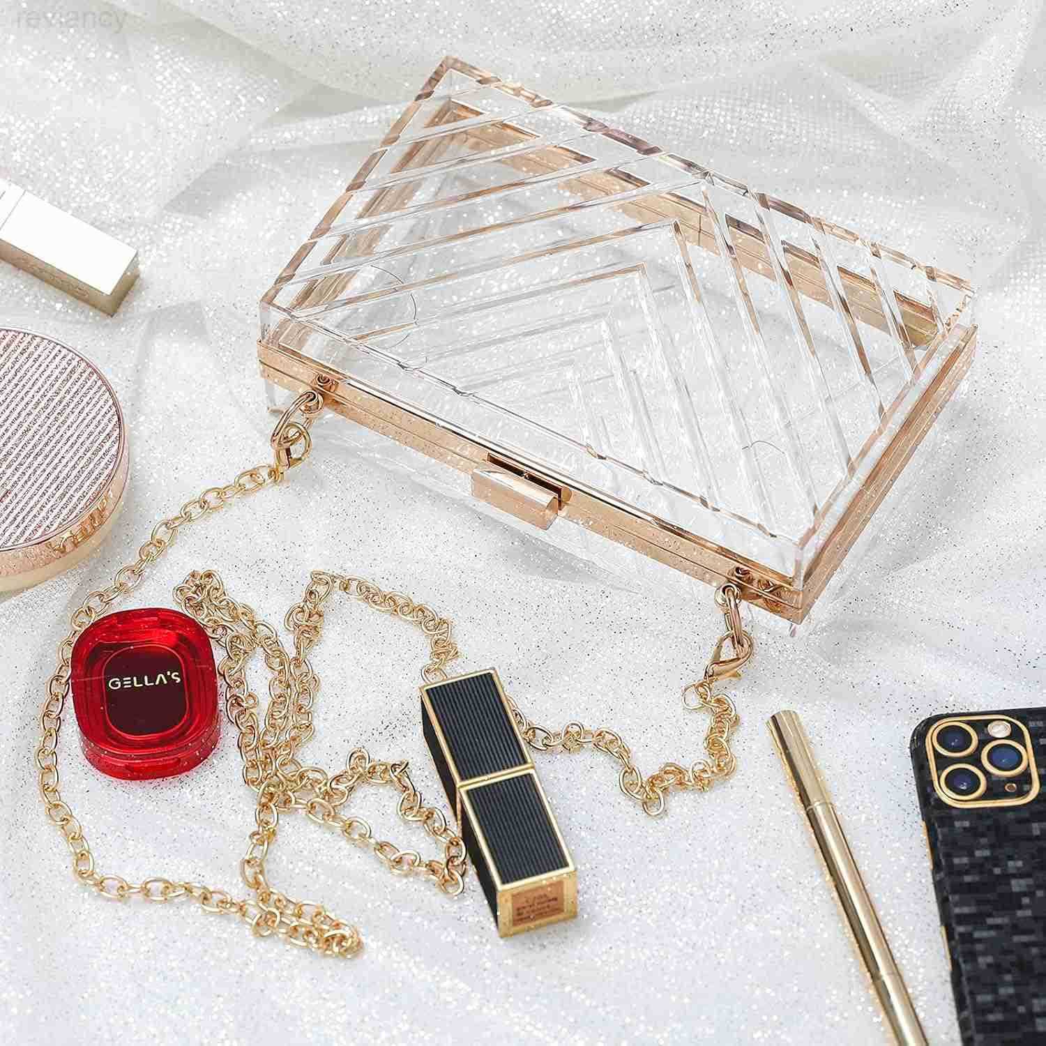 Clear Purses For Women Acrylic Clear Clutch Bag Stadium ApprovedW250908