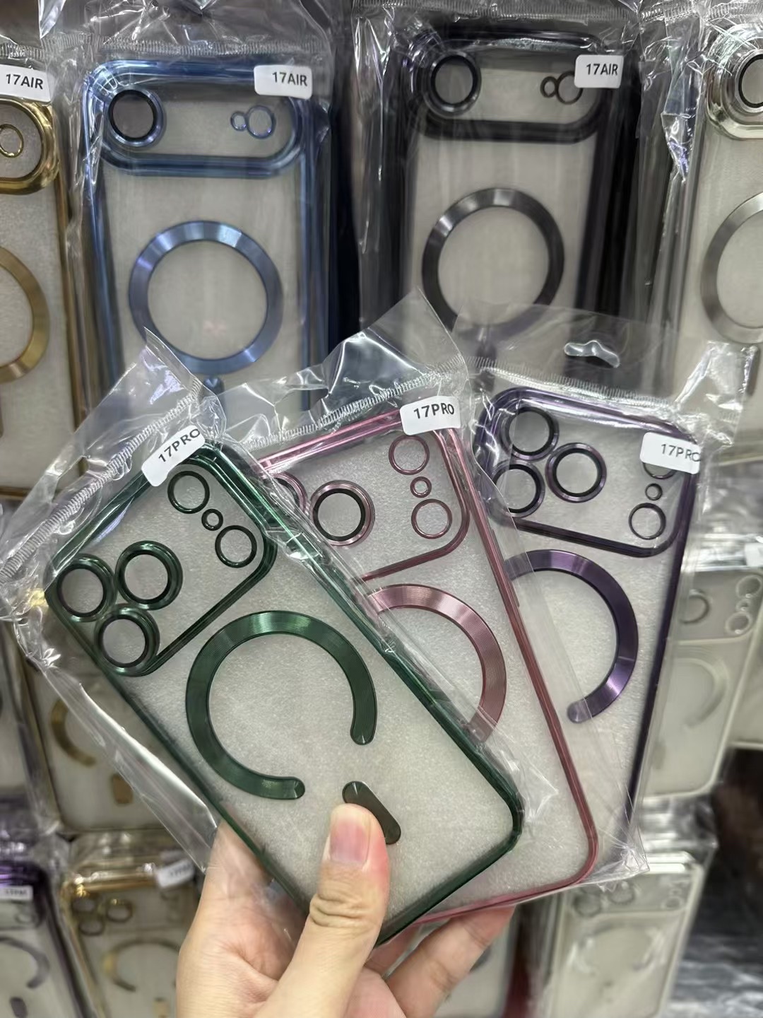 Magnetic Wireless Charging Plating Cases For Iphone 17 Air 16E 16 Plus 15 14 Pro Max 13 12 11 Luxury Chromed Camera Lens Protectors Soft TPU Clear Mag