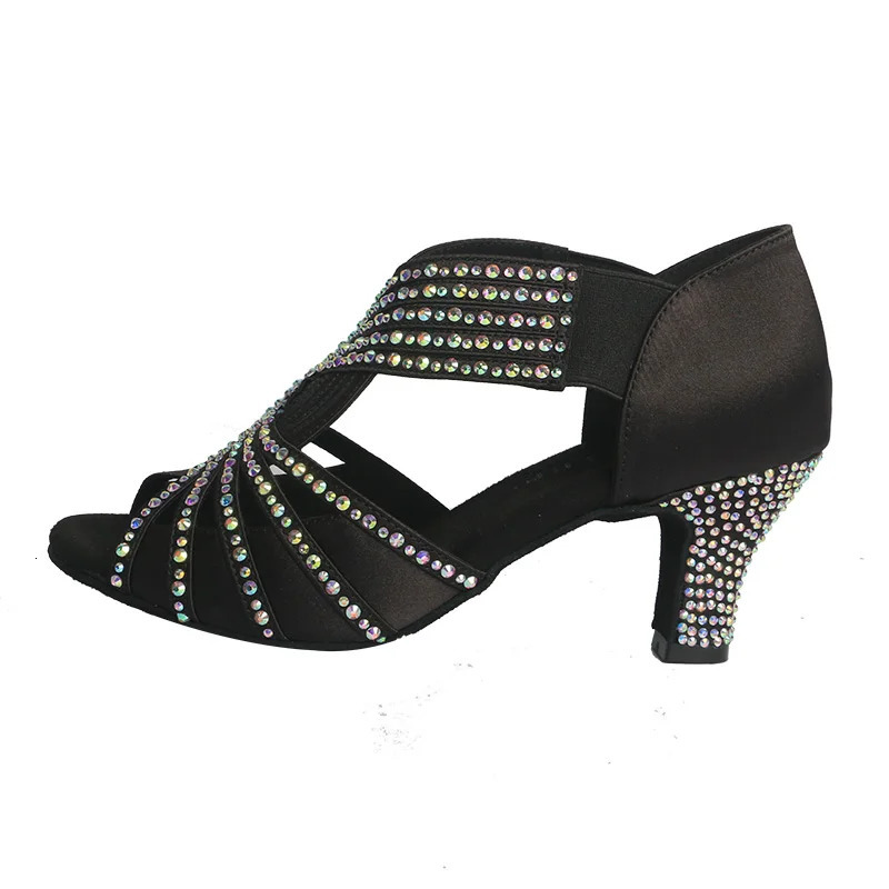 Wedopus Dance Jazz Shoes Latin Dance Shoes for Women Salsa Latin Shoes Girls Ballroom Dancing Shoes Black Skin Low Heel 250908 - view 7