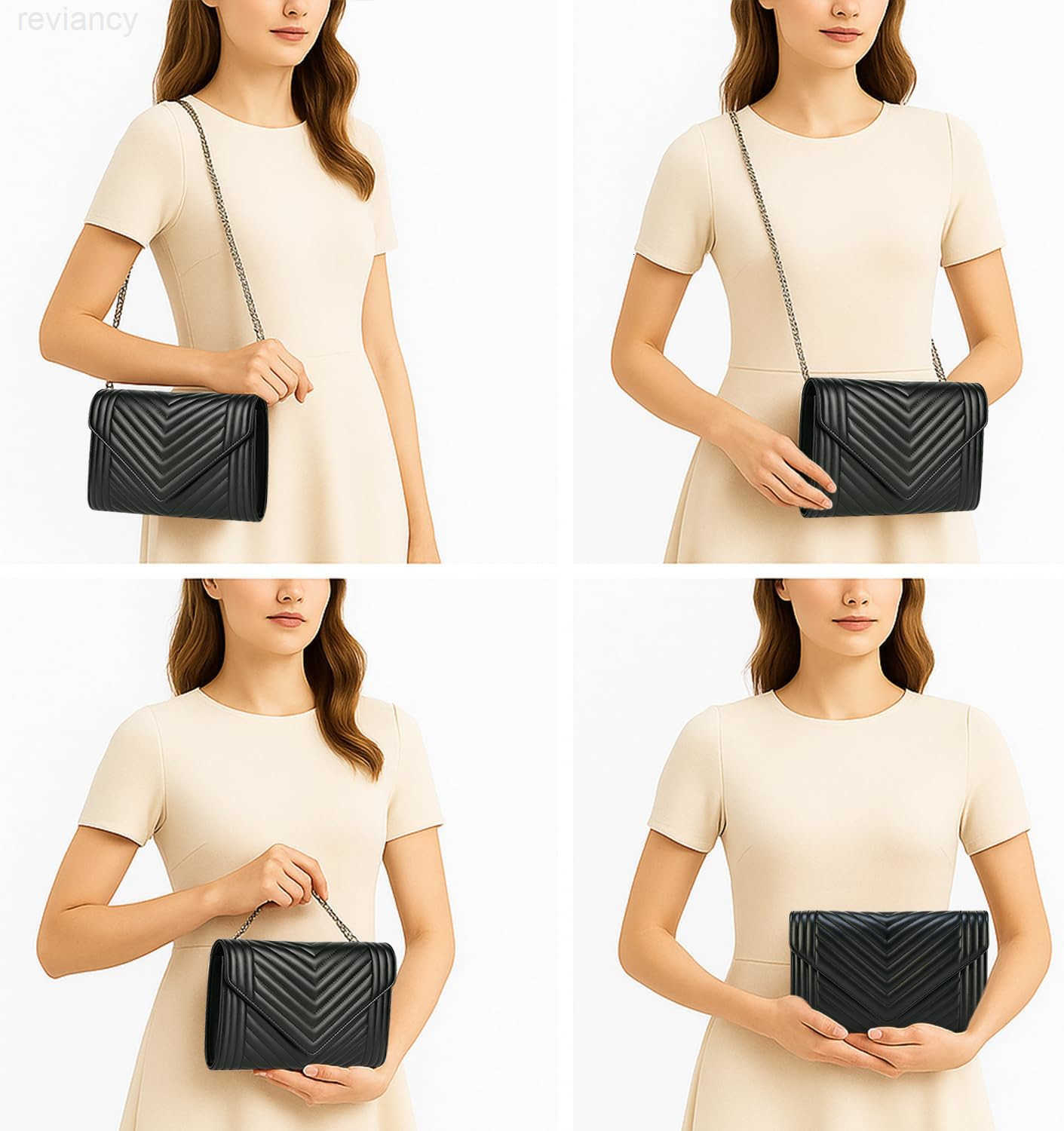 Small Leather Crossbody Bag for Women Clutch Purse Cross Body Purse Shoulder Bags with Chain Strap Quilted PursesW250908