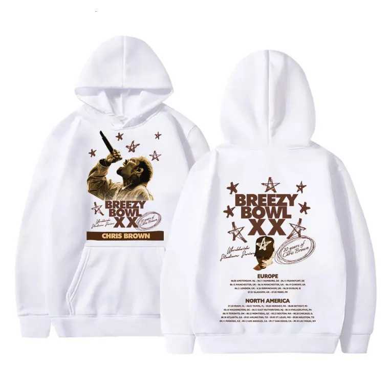 Rapper Chris Brown Breezy Bowl XX Tour 2025 Hoodie Men Women Hip Hop Fashion Pop Music Sweatshirt Casual Cotton Vintage PulloverXJ250908