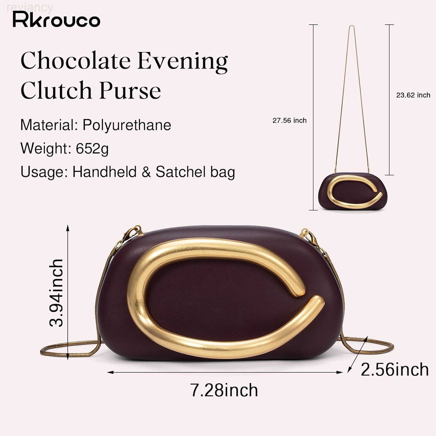 Leather Womens Evening Handbags Chocolates Clutch Purse Easy Match with Chain Crossbody Metal Decoration Shoulder BagW250908