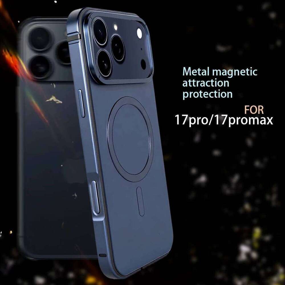 High End Magnetic Original Color Backplate Phone Case, For IPhone Pro 17 Promax Metal Frame Anti Drop Protection Hard Case
