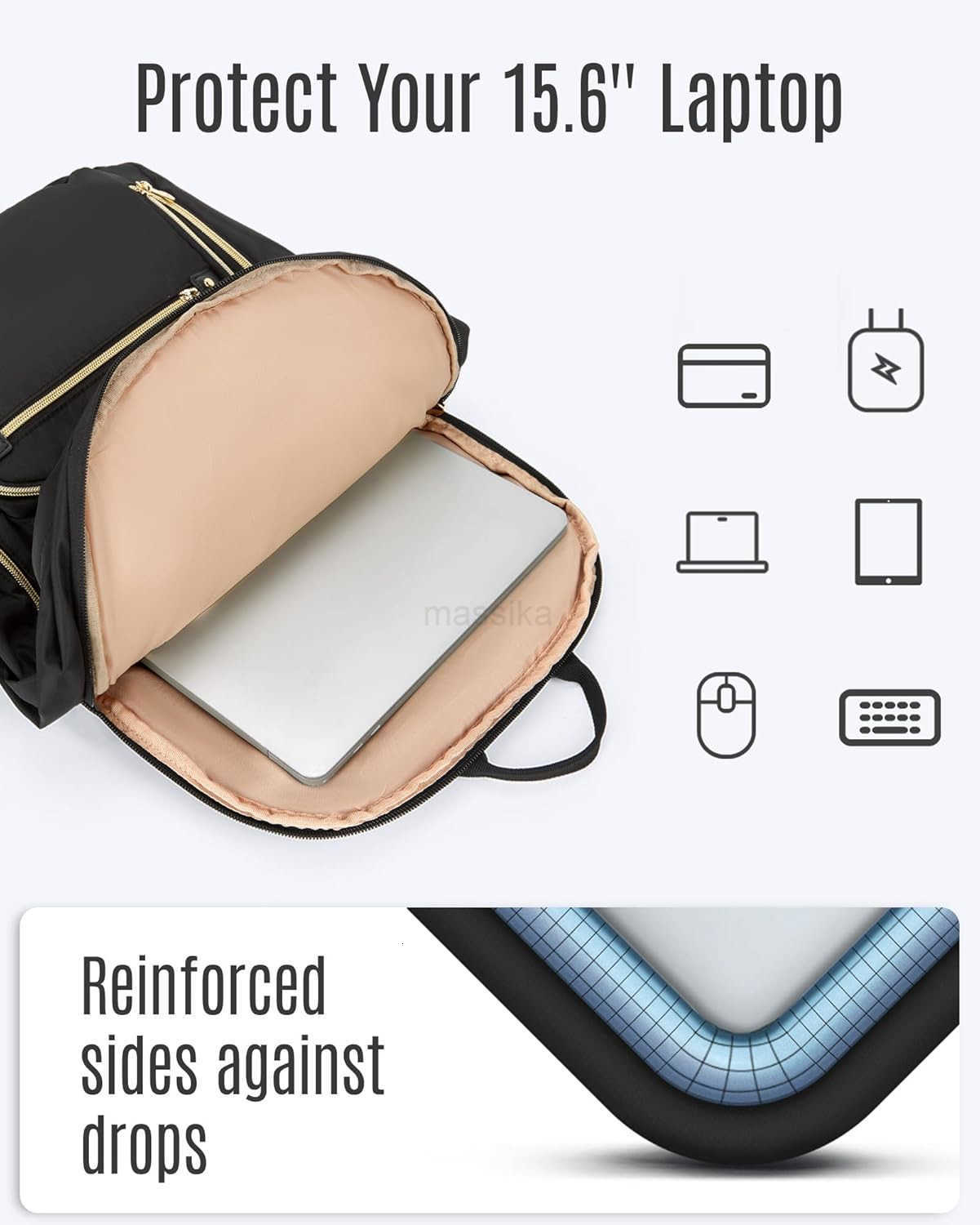 Womens Laptop Backpack Fit for 156 Inch for Travel Work Business College Large Capacity Stylish Bookbag with USB Port and WaterResistant for Daily M25