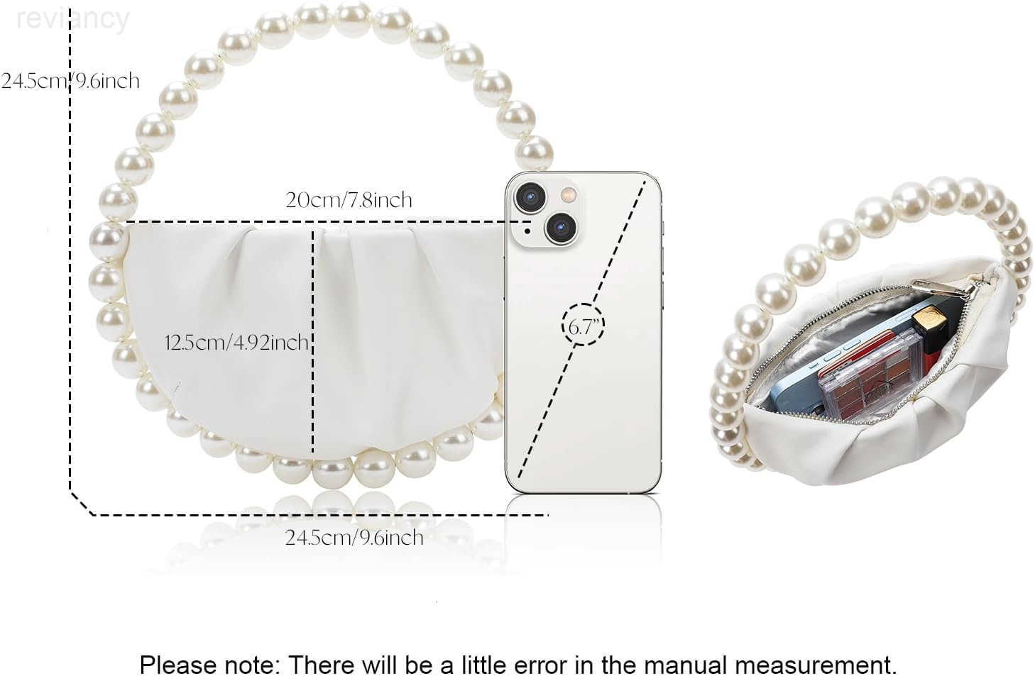 Pearl Soft Face Pleated Handbag Advanced Evening Bag Party Prom Bride Purse Phone Clutch PurseW250908