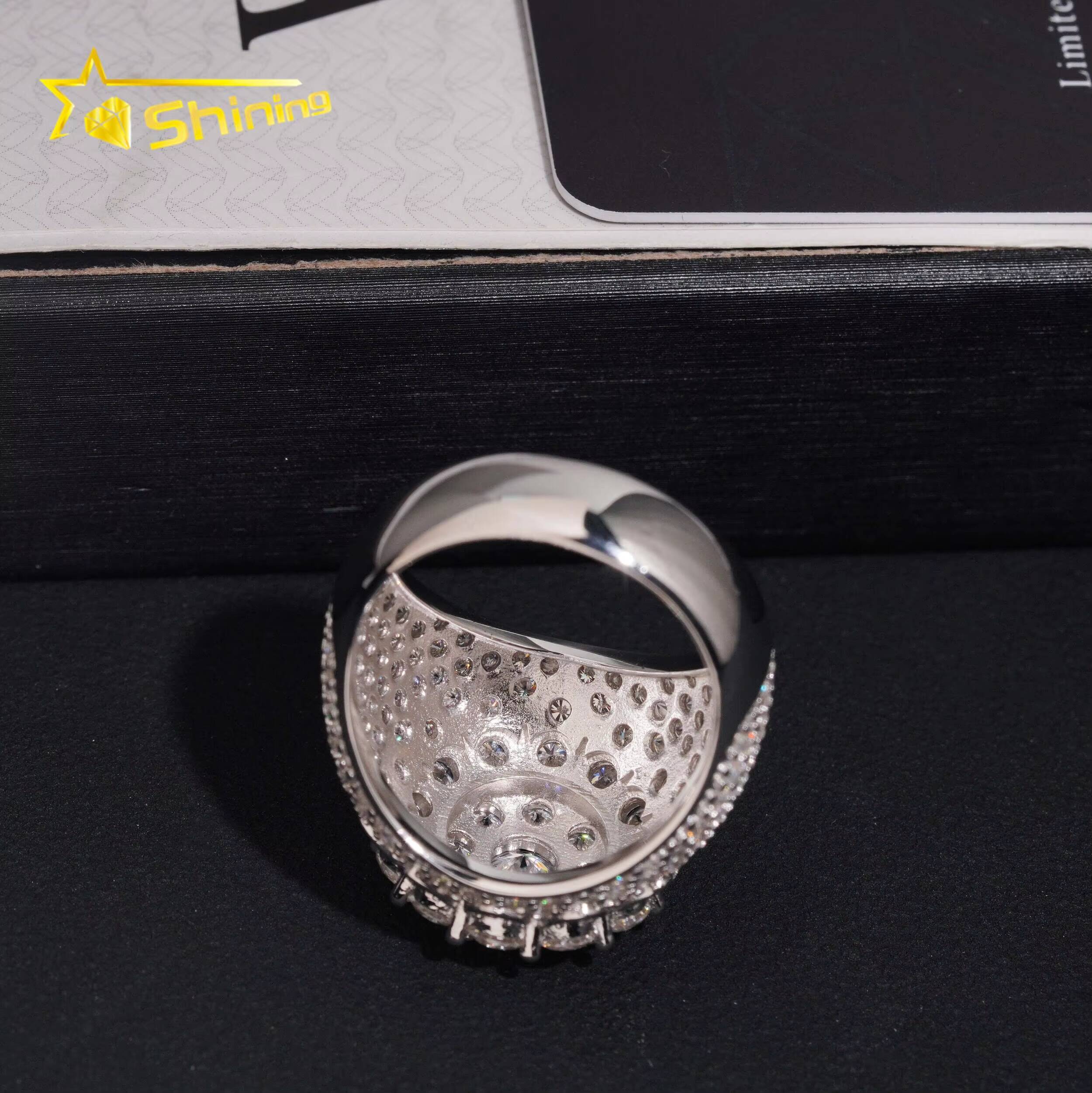 USA Local Stock Shipping Luxury Hot Selling Moissanite Mens Ring 925 Silver VVS Moissanite Iced Out Ring GRA Certificated Designer ring