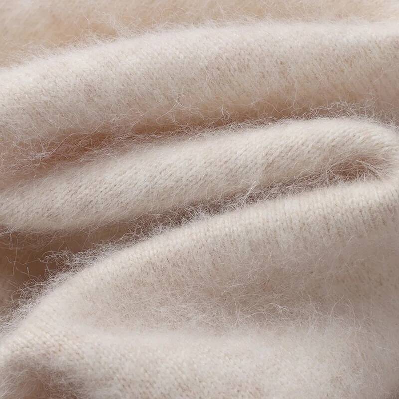 Men's 100% Pure Cashmere Sweater V-neck Pullover Knit Bottoming Shirt Autumn And Winter New Long-Sleeve High-End Mink Tops