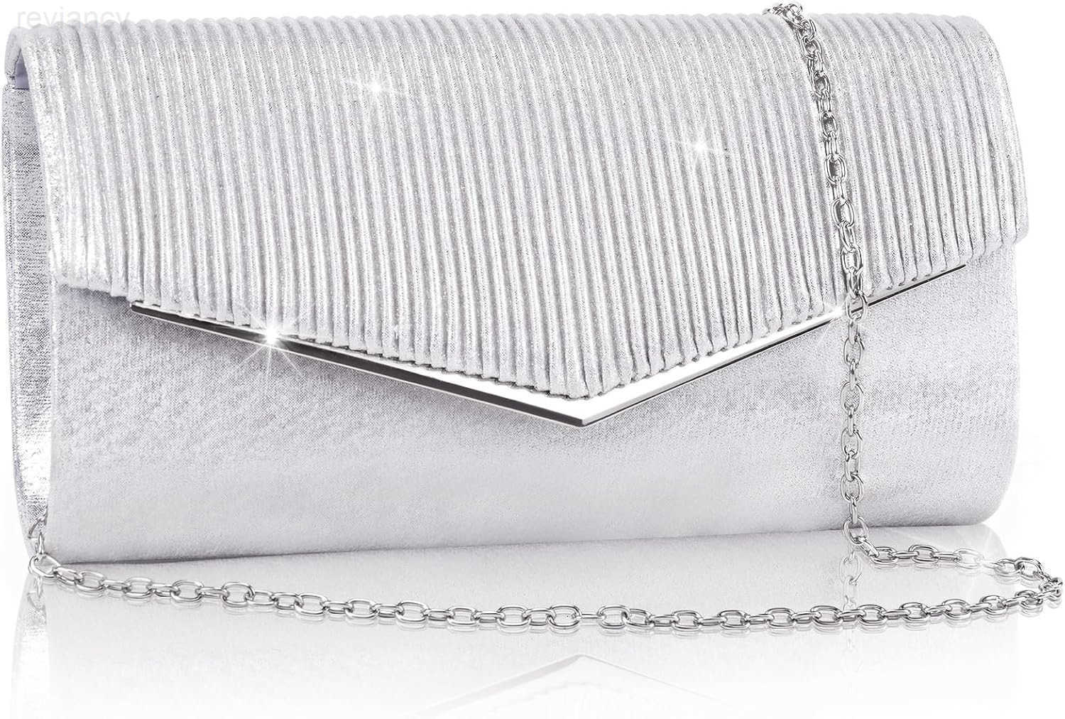 Clutch Purses for Women Bling Vertical Lines Envelope Evening Bag wChain Formal Ladies Handbags905x197x472W250908