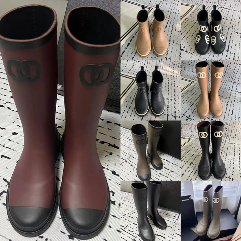 Brand Designer Square Toe Women Rain Boots Thick Heel Thicks Sole Ankle Boot Women's Rubber Boot G220720 good are quality