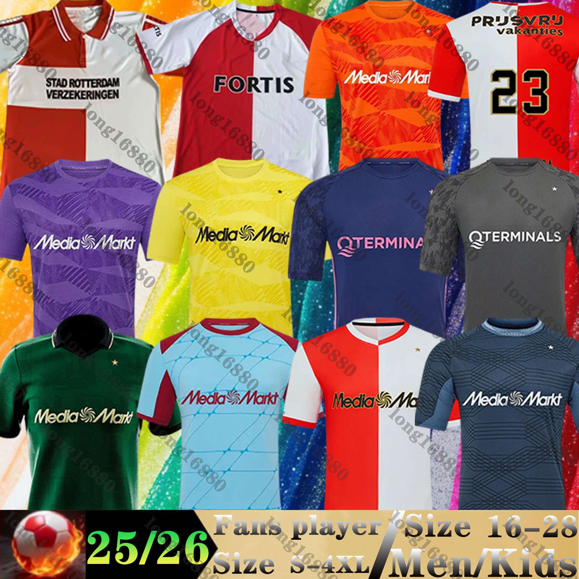 2025 2026 Feyenoords Soccer Jerseys Retro 95 08 AYASE MOUSSA Q.TIMBER OSMAN men kids kits MODER CARRANZA DANILO DILROSUN 25 26 football shirts Home Away Men Goalkeeper