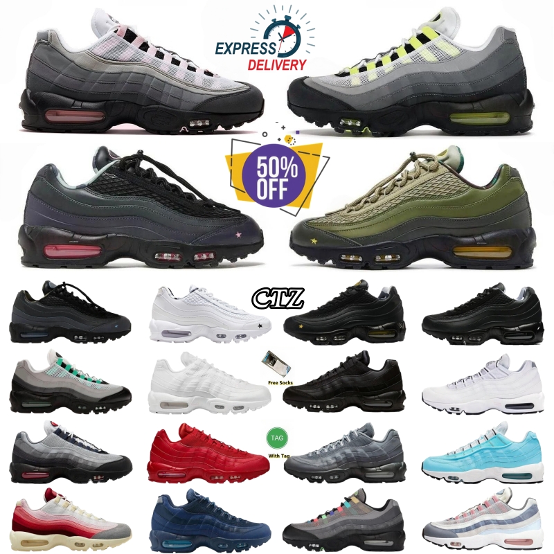 Top Quality New Designer Shoes 95 CTZ Running Shoes 95s Men Women Sneakers Pink Foam Neon Triple Black white Solar Red flats Breathable Runner Outdoor Sports Trainers