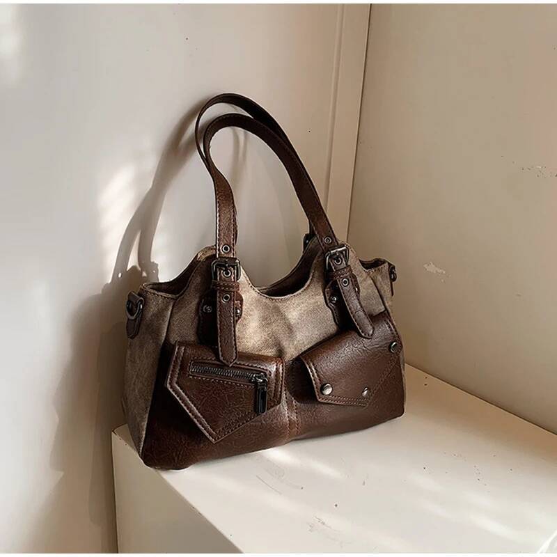 Retro Style Handbag Fashionable Simple Personalized design Women's Shoulder Bag Autumn New Item Rock Pattern Designer Bag Women's Handbag