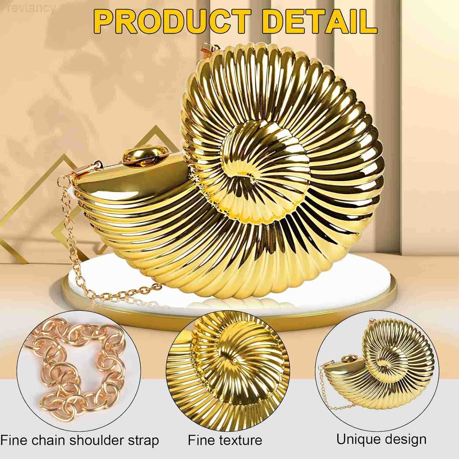 ConchShell Shoulder Handbag Novelty Chain Strap Purse Acrylic Fashion Crossbody Evening Bag Clutch for Women GirlW250908