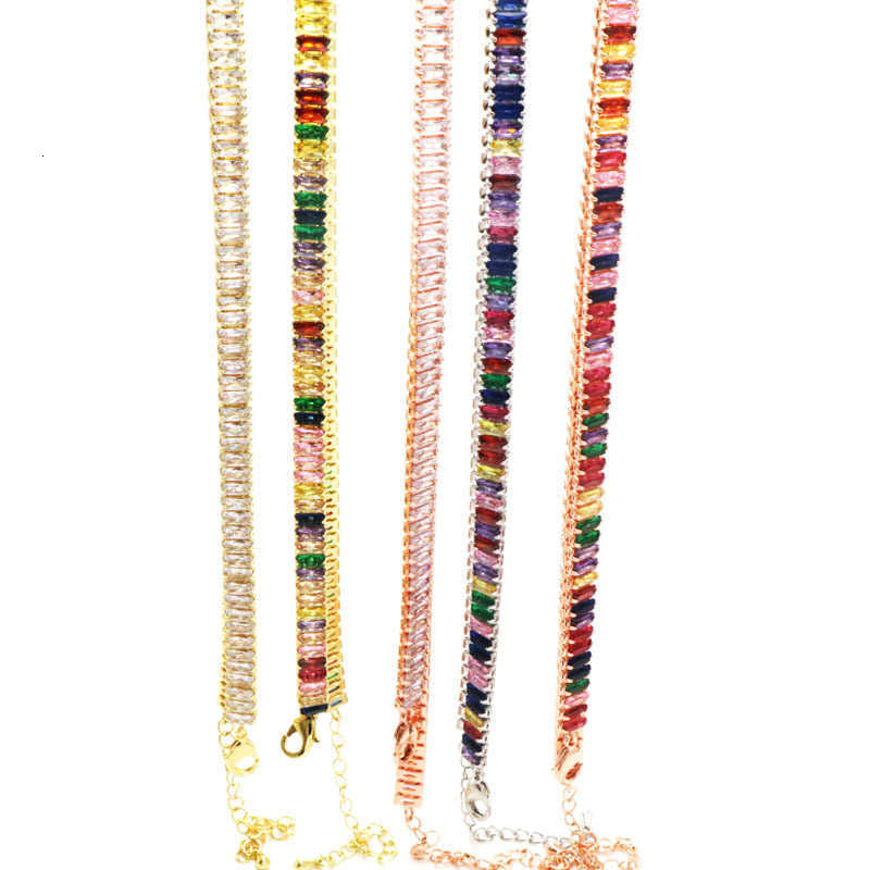 2mm Moissanite Tennis Necklace For Women S925 Silver Plated 18K Gold Sparkling Rhinestone Choker Chain Wedding Jewelry Adjustable W250616