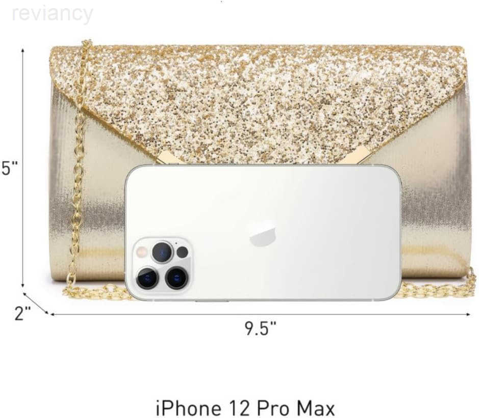 Women Evening Bags Formal Clutch Purses for Wedding Party Prom Handbags with Shoulder Strap and Glitter FlapW250907